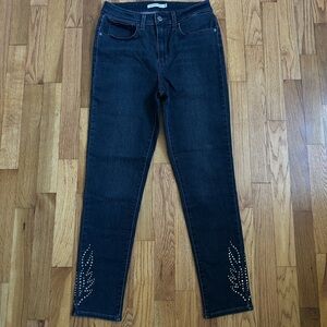 Levi’s 721 Jeans Women’s 28 Black High Rise Skinny Dark Wash Denim Stretch